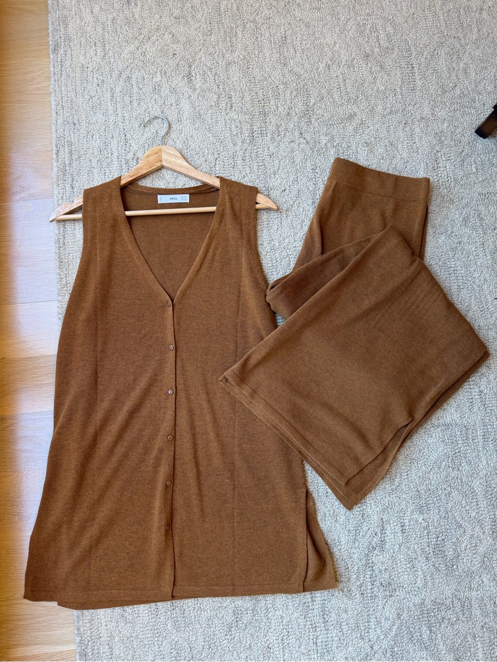 Mango Knit Button Up & Pants